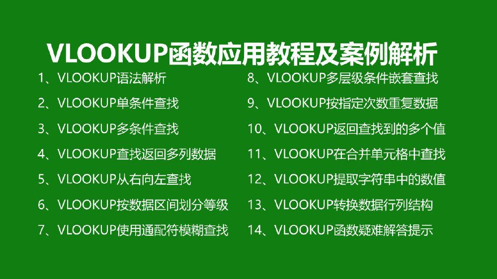 VLOOKUP结合OFFSET使用教程