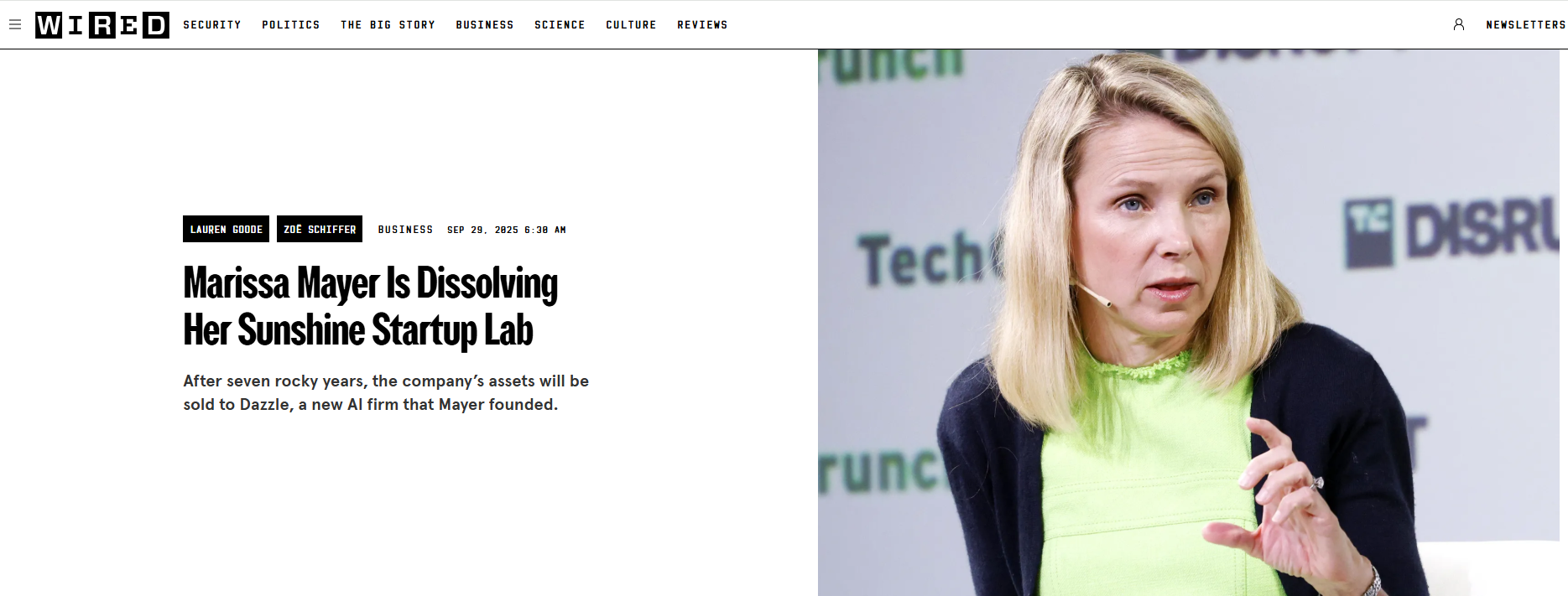 前雅虎CEO关闭Sunshine，进军AI新公司Dazzle