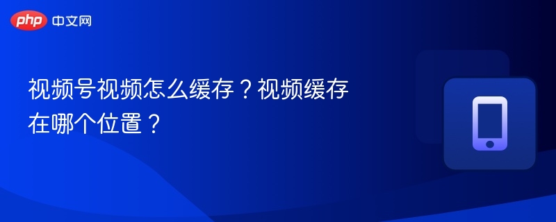 视频号视频怎么缓存?视频缓存在哪个位置?