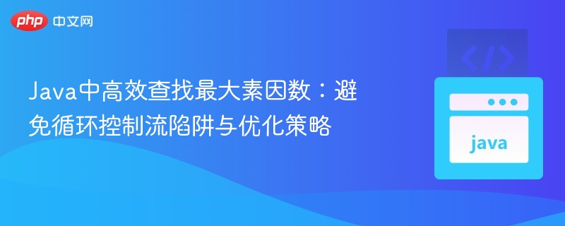 Java中高效查找最大素因数:避免循环控制流陷阱与优化策略