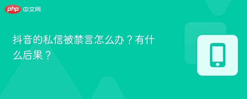 抖音的私信被禁言怎么办?有什么后果?