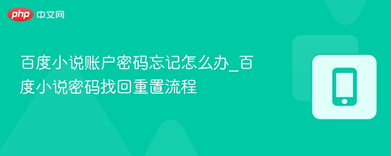 百度小说账户密码忘记怎么办_百度小说密码找回重置流程