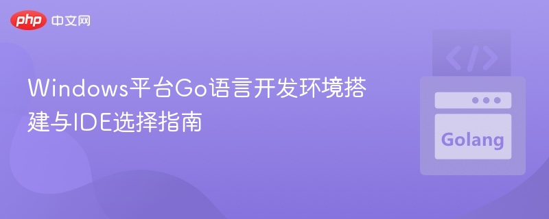 Windows平台Go语言开发环境搭建与IDE选择指南