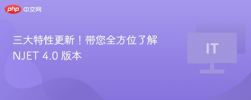 三大特性更新！带您全方位了解 NJET 4.0 版本