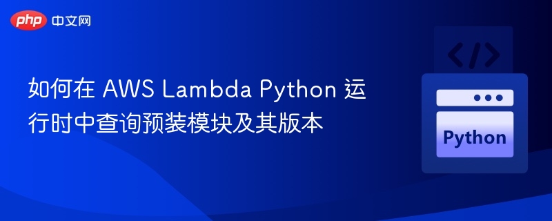 如何在 AWS Lambda Python 运行时中查询预装模块及其版本
