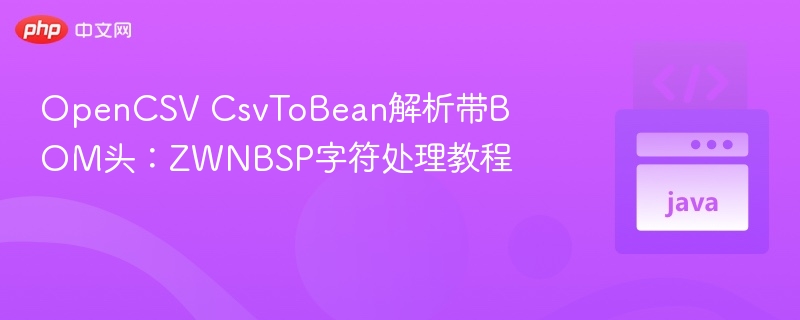 OpenCSV CsvToBean解析带BOM头:ZWNBSP字符处理教程