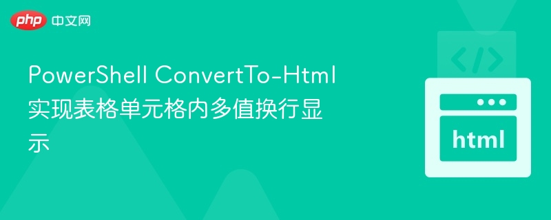 PowerShellConvertTo-Html表格换行显示技巧