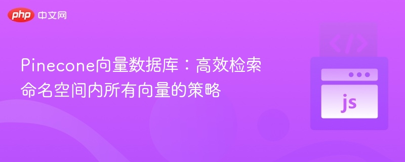 Pinecone向量数据库：高效检索命名空间内所有向量的策略