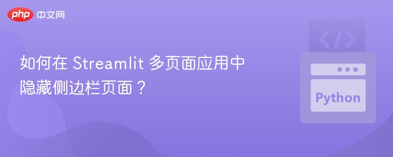 Streamlit侧边栏隐藏技巧分享