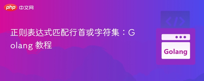 正则匹配行首，Golang教程详解