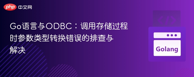 Go语言与ODBC:调用存储过程时参数类型转换错误的排查与解决