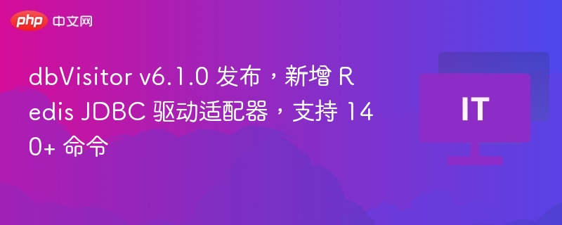 dbVisitor v6.1.0 发布，新增 Redis JDBC 驱动适配器，支持 140+ 命令