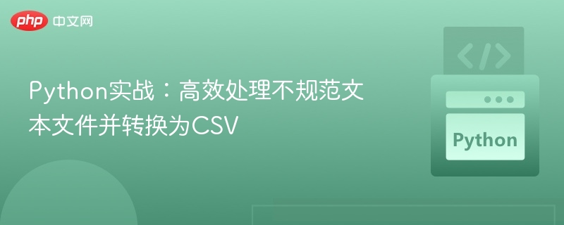 Python实战：高效处理不规范文本文件并转换为CSV
