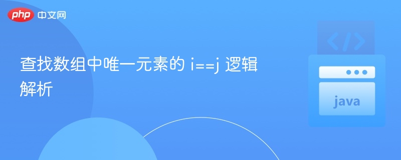 i等于j找唯一元素方法解析