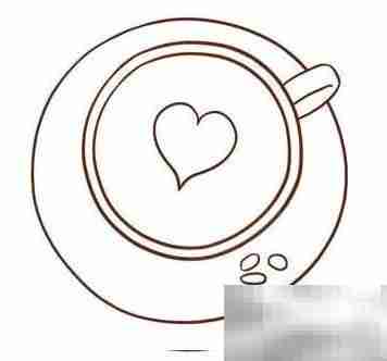拉丝咖啡简笔画教程