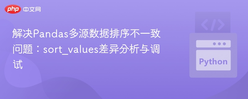 解决Pandas多源数据排序不一致问题：sort_values差异分析与调试
