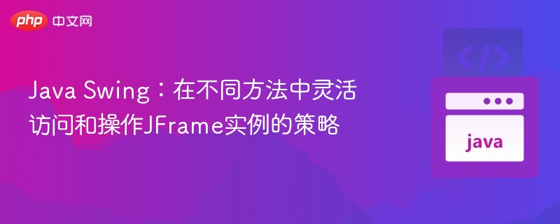 Java Swing:在不同方法中灵活访问和操作JFrame实例的策略