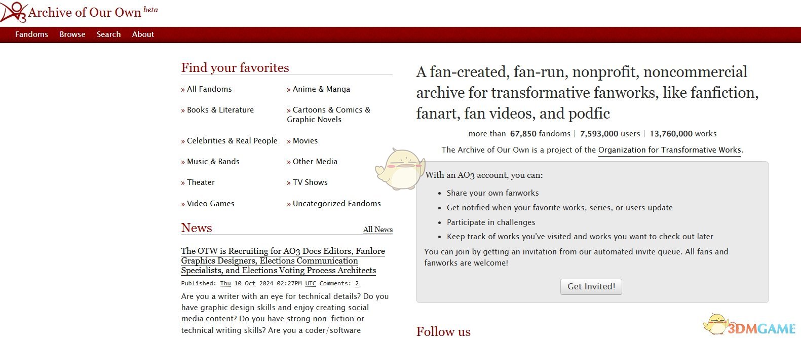 AO3官网中文地址及使用教程2025