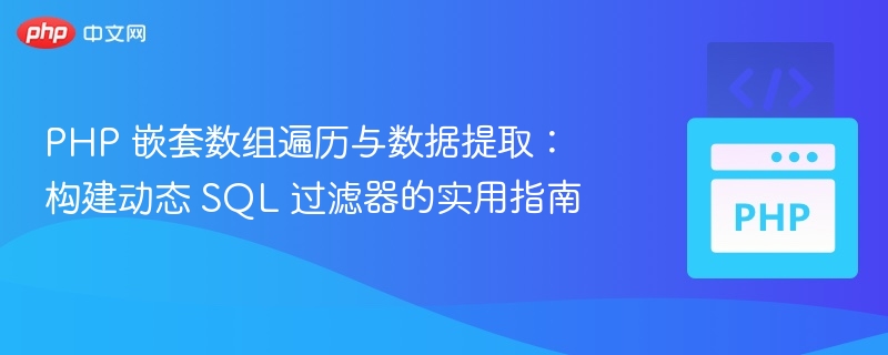 PHP 嵌套数组遍历与数据提取:构建动态 SQL 过滤器的实用指南