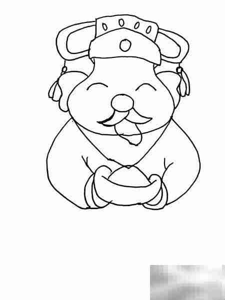 财神送福简笔画教程