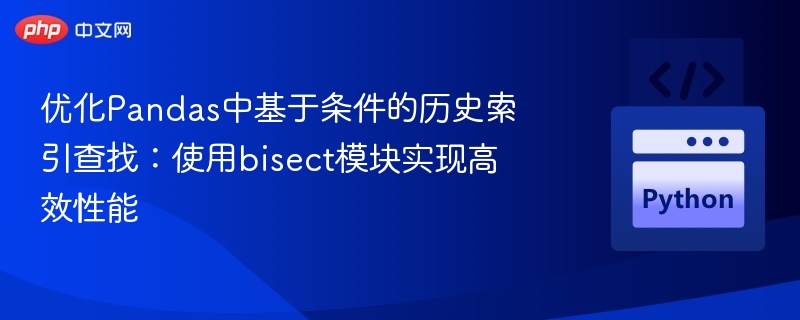 Pandas条件查找优化：bisect提升效率
