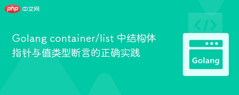 Golanglist指针与值类型断言方法