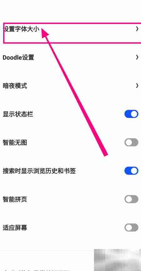 夸克如何开启小字体格式