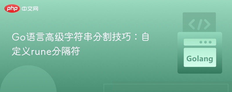 Go语言高级字符串分割技巧:自定义rune分隔符