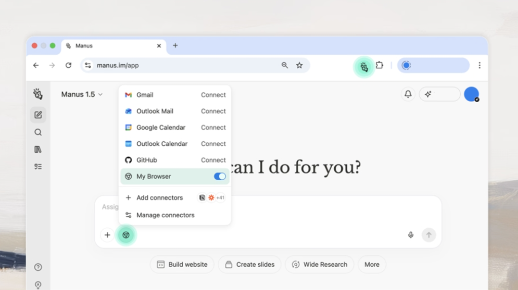 Manus Browser Operator 发布，直接将浏览器变成“私人 AI 代理”