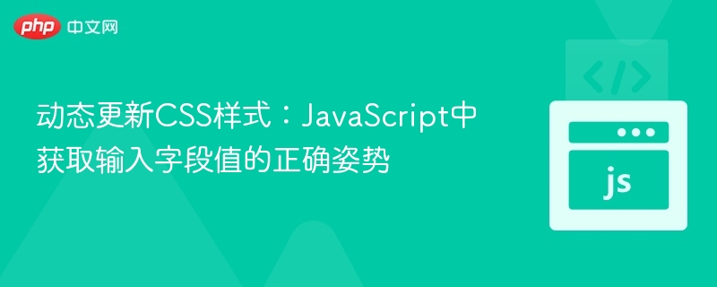 动态更新CSS样式:JavaScript中获取输入字段值的正确姿势