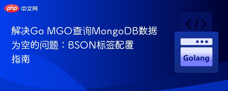 解决Go MGO查询MongoDB数据为空的问题：BSON标签配置指南
