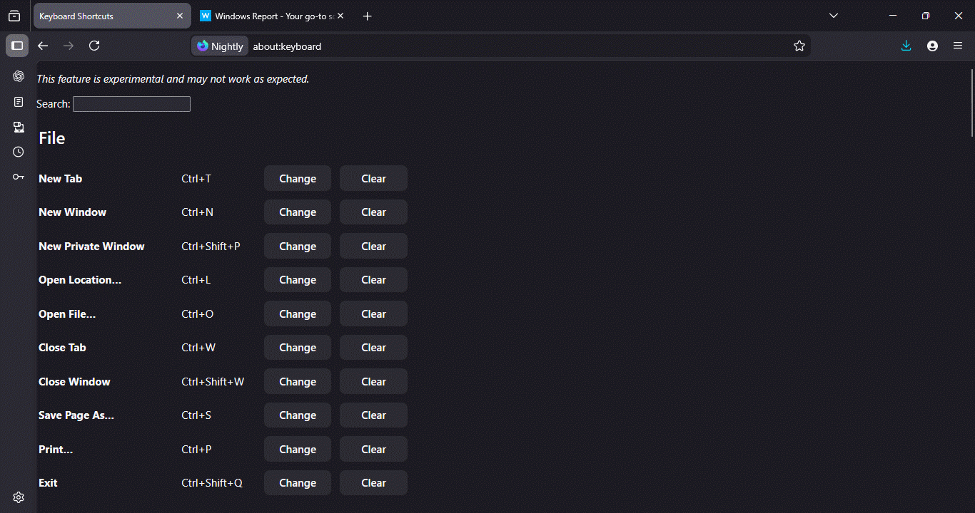 Firefox新增自定义快捷键功能更新