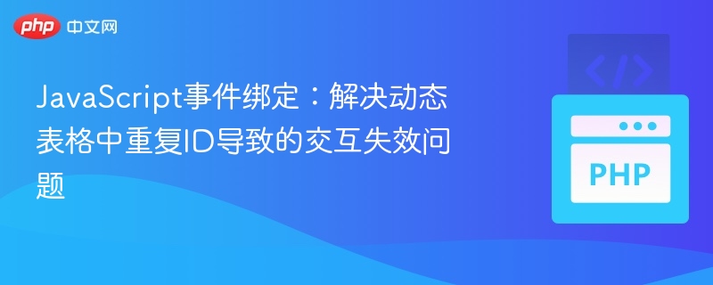 动态表格ID重复，事件无法绑定怎么处理