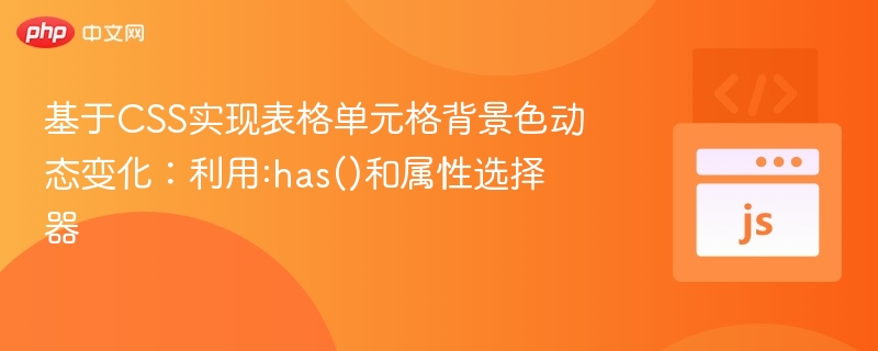 基于CSS实现表格单元格背景色动态变化：利用:has()和属性选择器
