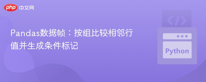 Pandas按组比较相邻行生成标记