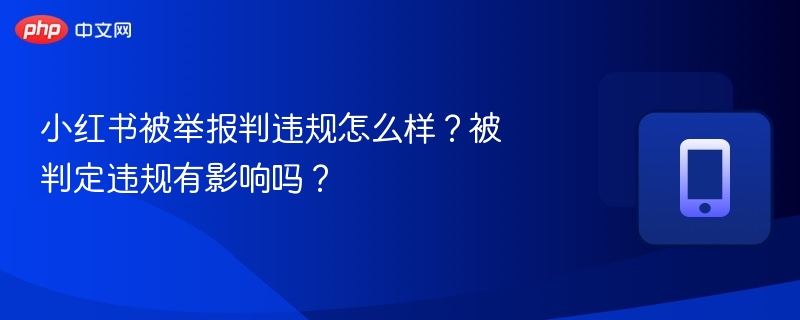 小红书被举报违规后果严重吗？