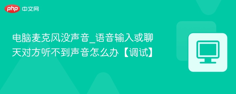 麦克风没声音？语音输入无声音解决方法