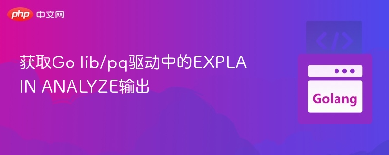 获取Go lib/pq驱动中的EXPLAIN ANALYZE输出
