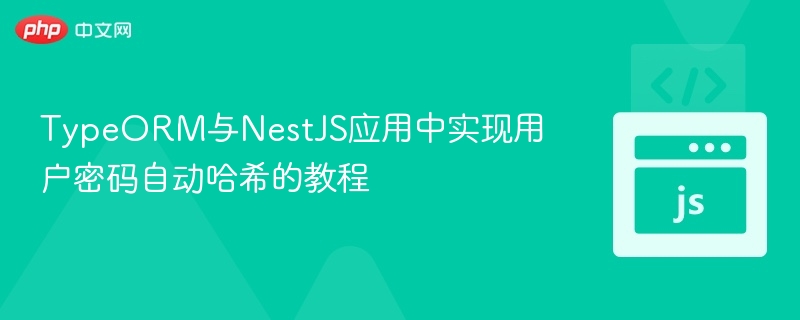 TypeORM与NestJS应用中实现用户密码自动哈希的教程
