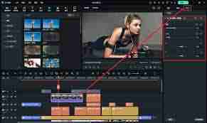 万兴喵影怎样制作线性虚化效果