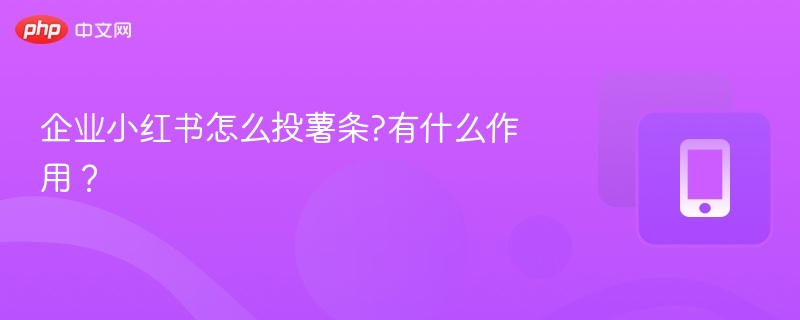 企业小红书怎么投薯条?有什么作用?