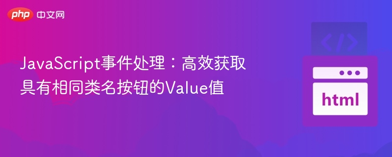 JavaScript事件处理:高效获取具有相同类名按钮的Value值