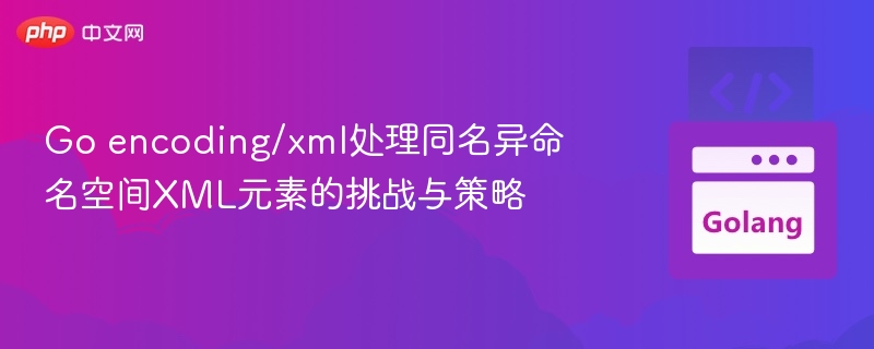 Go encoding/xml处理同名异命名空间XML元素的挑战与策略
