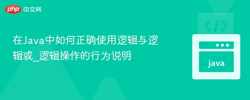 Java逻辑运算符使用技巧详解