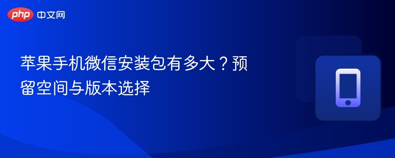 苹果手机微信安装包有多大?预留空间与版本选择
