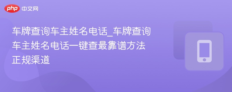 车牌能查车主信息吗？怎么查？