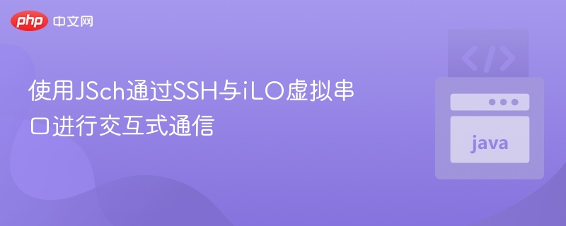 使用JSch通过SSH与iLO虚拟串口进行交互式通信
