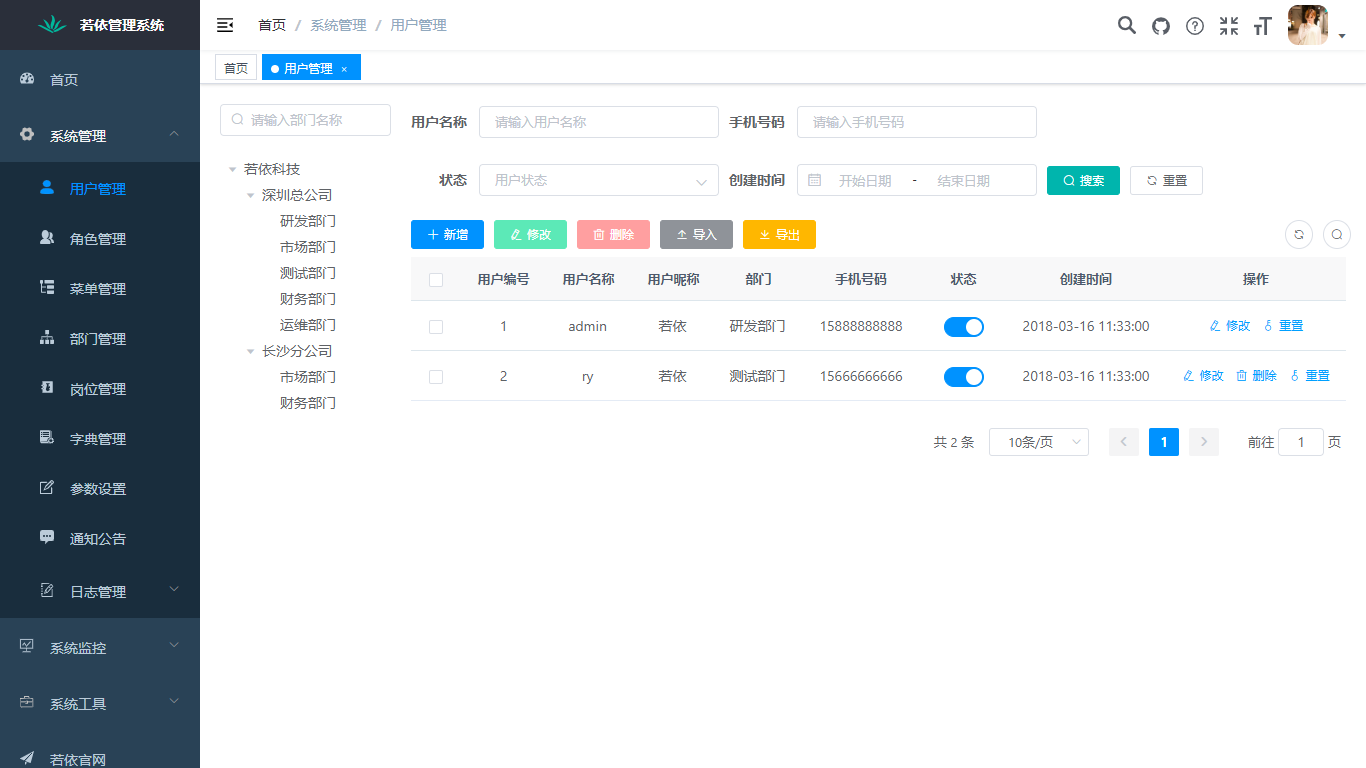 RuoYi-Vue 3.9.1 发布,更多细节优化