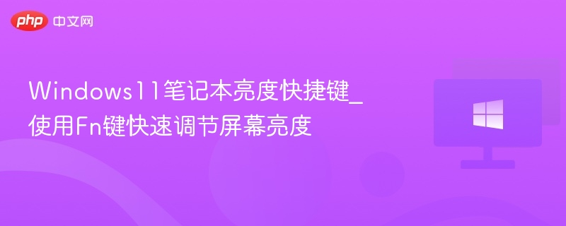 Windows11笔记本亮度快捷键_使用Fn键快速调节屏幕亮度