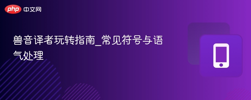 兽音译者技巧：符号与语气处理全解析